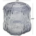 thumbnail image 3 of DecMode 7" Handmade Dimensional Textured Square Ombre Gray Glass Vase, 3 of 9