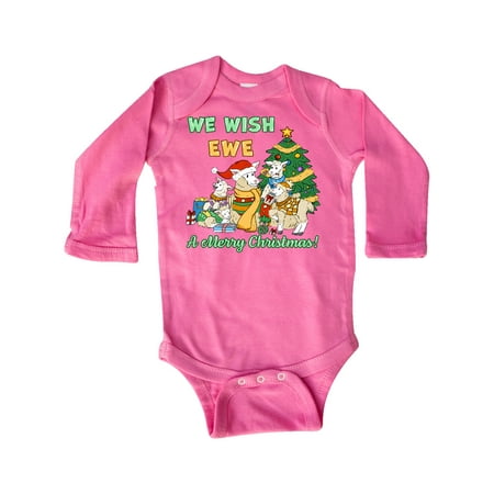 

Inktastic We Wish EWE A Merry Christmas Gift Baby Boy or Baby Girl Long Sleeve Bodysuit