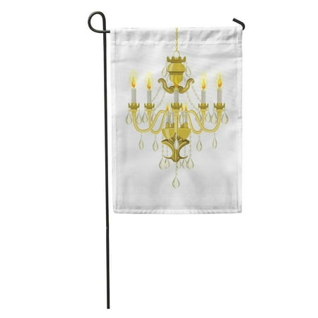

LADDKE Antique Golden Vintage Chandelier Candles Baroque Bronze Crystal Decorated Framework Garden Flag Decorative Flag House Banner 28x40 inch