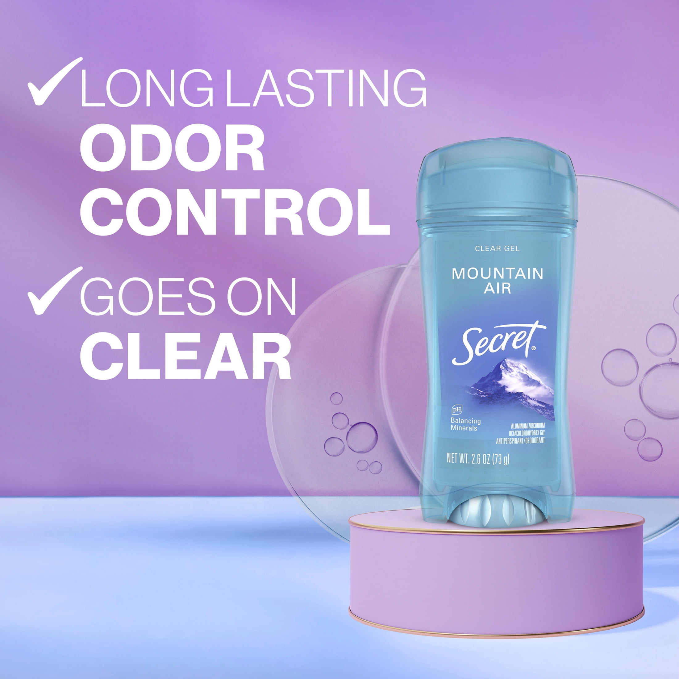 Secret Fresh Clear Gel Antiperspirant & Deodorant for Women, Mountain Air, 2.6oz