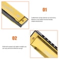 thumbnail image 4 of Homoyoyo Golden 10 Holes Harmonica for Beginners Lightweight Portable Musical Instrument for Home Use, 4 of 5