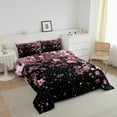 thumbnail image 3 of Erosebridal Cherry Blossoms Comforter Sets Twin Size, Black Pink Comforters & Duvets, Japanese Flower Floral Reversible Duvet Insert, Microfiber Bedroom Decoration, 2 Pieces, 3 of 8