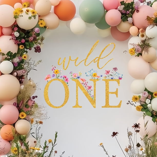 Cieqr Calcomanía De Flores Silvestres Para Decoración Del Primer Cumpleaños - Wild One Decoración Del Primer Cumpleaños Pegatina Con Tema De Pequeñas Flores Silvestres Para Fondo De Arco De Globos De