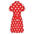 thumbnail image 5 of Red Polka Dot Background Womens Shirt Dresses Women'S Short Sleeve Dress Turn-Down Collar Dress A Line Casuall Dress Oversize(XS-6XL), 5 of 7