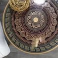 thumbnail image 3 of Natural Geo Rosewood Round Wooden 18" Accent Table - Army Green, 3 of 7