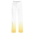 thumbnail image 4 of Riecok Girls Wide Leg Sweatpants Elastic Waist with Pockets Gradient Color Casual Trackpants Yellow 11 Years, 4 of 8