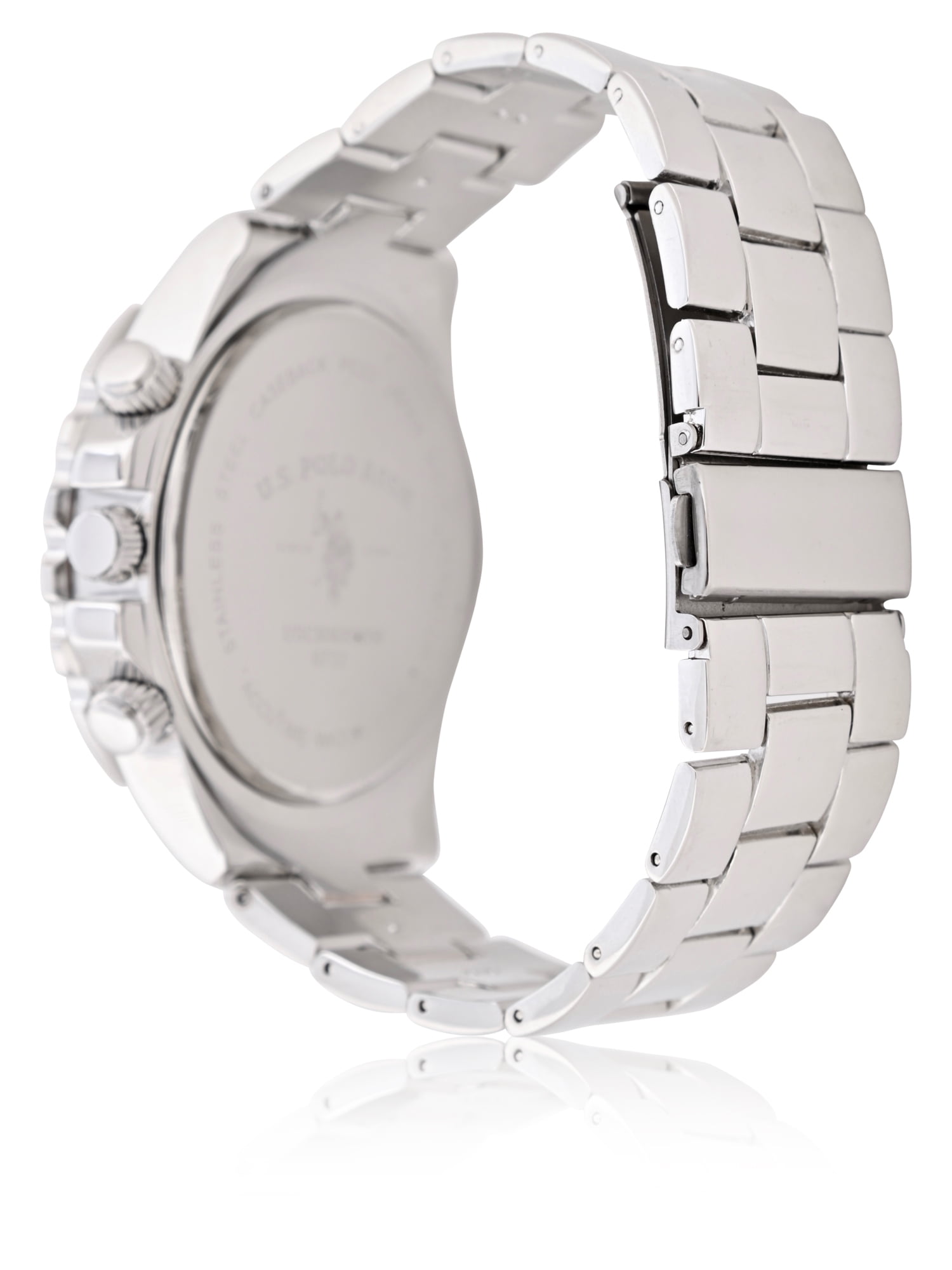 U.S. Polo Assn. Adult Male Analog Watch in Silver with Sports Bezel in One Size (USC80689WM)
