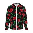 thumbnail image 2 of Uemuo Cherry Pattern Women's Full Zip UPF 50+ Sun Protection Hoodie Jacket Long Sleeve Sun Shirt Hiking Outdoor Performance with Pockets-, 2 of 9