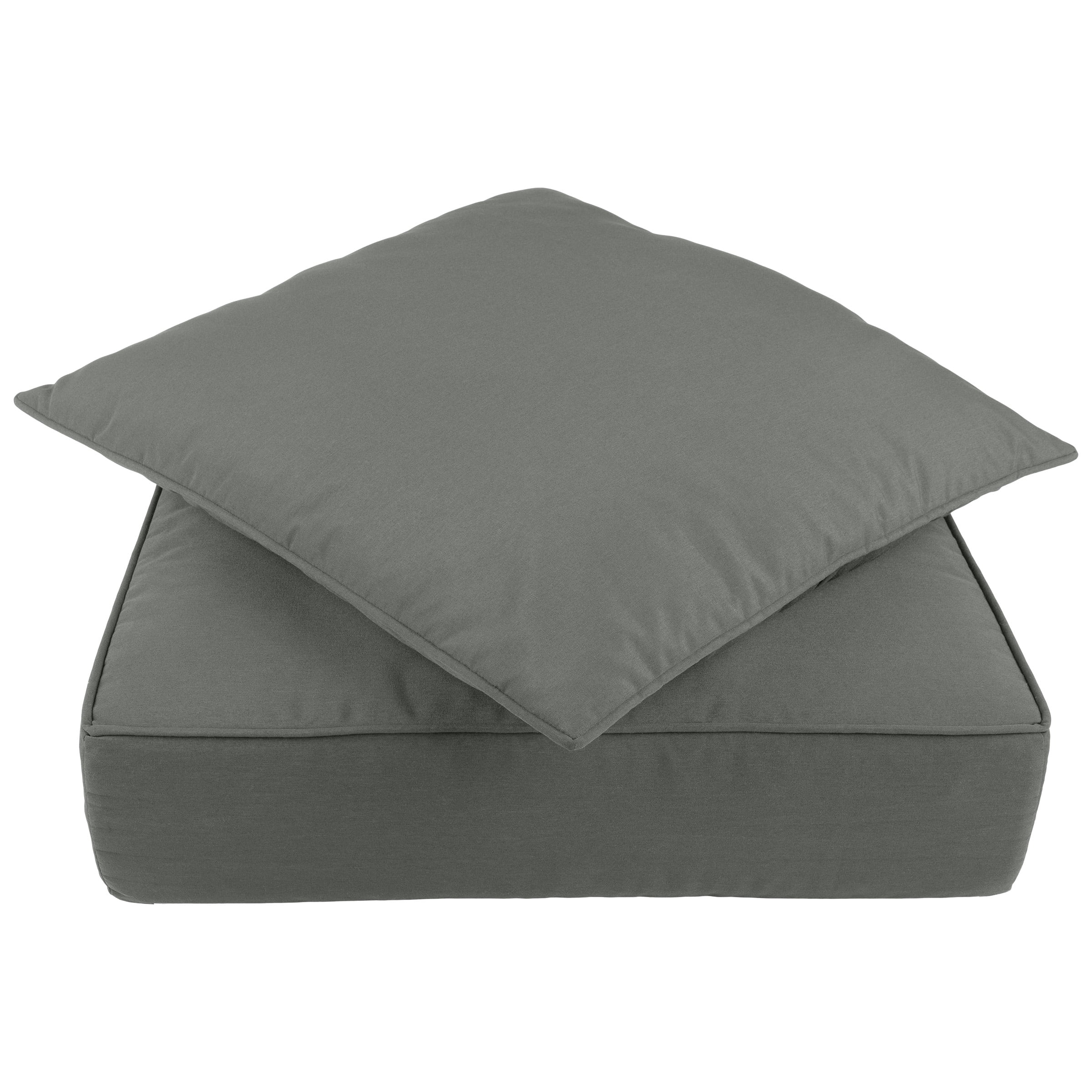 Lavish Home 24x24 Outdoor Patio Chair Cushion with Sun and Water-Resistant Removable Cover (Gray)