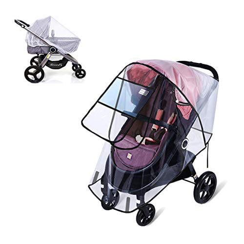 Rain Cover for Baby Stroller with Mosquito Net Universal Large Size Wind Cover Weather Shield EVA Stroller Cover Baby Travel Accessories 