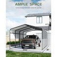 thumbnail image 6 of Metal Carports 12x20 FT with Enhanced Base, Outdoor Garage Car Port Galvanized Canopy Car Shelter Steel Carports, 6 of 7