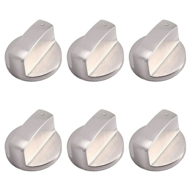 Perillas de cocina de 6 piezas, perillas de estufa de gas de 6 mm, perillas de metal de repuesto, accesorios para perillas de horno de gas de cocina