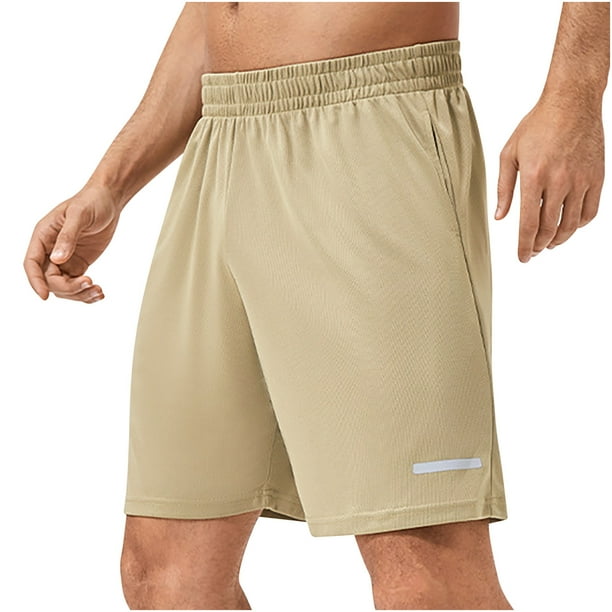Cordón Atlético de Color Sólido para Hombre con Bolsillos, Pantalones Cortos Deportivos Casuales Elásticos para Hombres