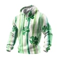 thumbnail image 1 of Ceisia Men's St. Patrick's Day Graphic Hoodie Casual Pullover | Green Stripe Watercolor Clover Print Relaxed Fit Drawstring Hooded Top Gifts, 1 of 2