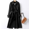 thumbnail image 2 of DondPO Trench Coat Women Trench Windbreaker Outerwear Fit Coat Women Solid Long Overcoat Slim Jacket Women's Coat Womens Coats Fall Coats for Women Black L Clearance！, 2 of 4