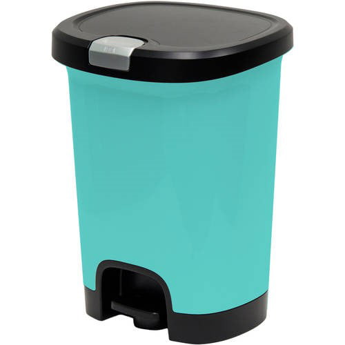 7 Gallon Step-On Trash Can with Lid Lock and Bottom Cap Waste Bin Garbage Basket 