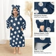 thumbnail image 3 of FORMRS Wearable Blanket Hoodie with Sleeves for Kids Cozy Flannel Sweatshirt, Navy Blue Baseball Pattern, 3 of 7