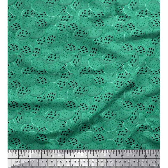 Soimoi polyester Crepe Fabric Cookies Food Print Fabric by Yard 42 Inch Wide