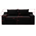 thumbnail image 3 of Memory Foam Cloud Loveseat Sofa - 2 in 1 Convertible Folding Couch Bed, No Assembly Compressed Corduroy Floor Lounge for Apartment Office Bedroom,Black, 3 of 13