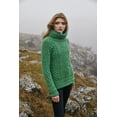 thumbnail image 3 of SAOL 100% Merino Wool Women's Aran Oversized Cable Knit Fisherman Sweater High Neck Irish Pullover Made in Ireland, 3 of 6