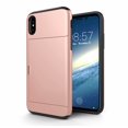 thumbnail image 4 of iPhoneXS MAX Case Hybrid Rugged Hard Back Cover with ID Credit Card Slot Holder Wallet Case for Apple iPhoneXS MAX - Pink, 4 of 8