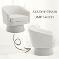 thumbnail image 7 of Dayalane Modern Linen Swivel Accent Chair, 360° Rotating Barrel Armchairs with Upholstered Seat, Cozy Round Lounge Chairs for Living Room, Bedroom, Reading, 7 of 7