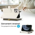 thumbnail image 5 of Nalacover for iPhone 11 Pro Max 6.5 inch Premium PU Leather Crossbody Case with Shoulder Strap & Wrist Strap,Shockproof Magnetic Flip Kickstand Credit Card Slots Zipper Wallet Phone Case,White, 5 of 12