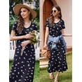 thumbnail image 4 of Ekouaer Women's Maternity Nursing Dresses Summer Short Sleeve Split Long Dresses for Breastfeeding Black M Black-floral-white XXL, 4 of 6