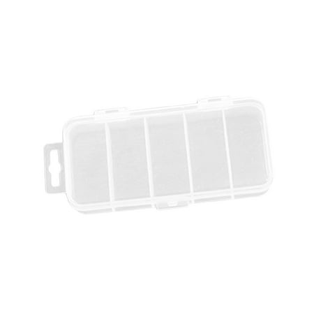 GARENDE Fishing Tackle Box Clear Lightweight Thickened Airtight Portable 5 Grid Lure Box 12.5cmx6cmx2.3cm