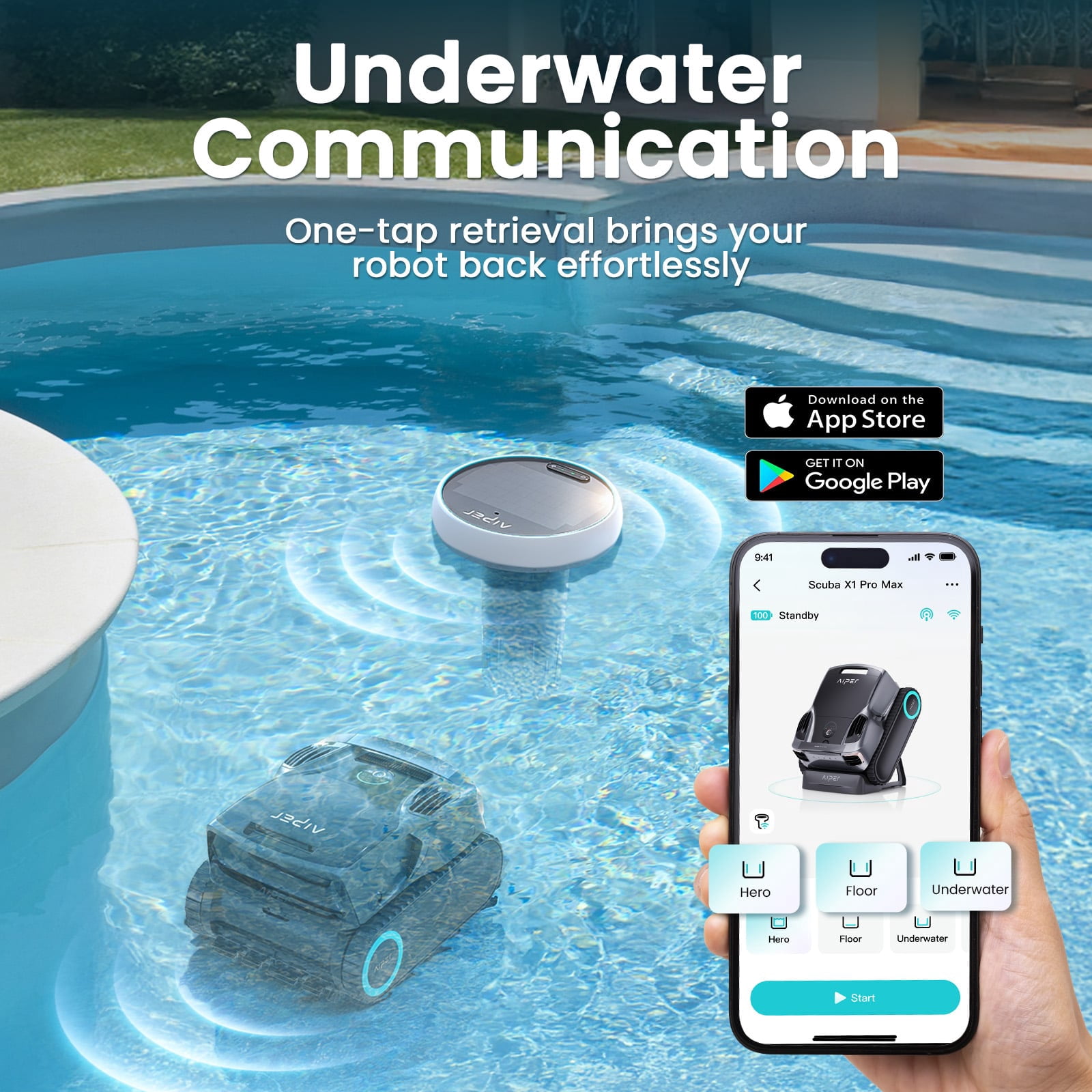 Aiper HydroComm Pro Smart Pool Monitor for Scuba X1 Series, Digital Pool & Spa Water Tester for TDS, EC, pH, Temp & ORP