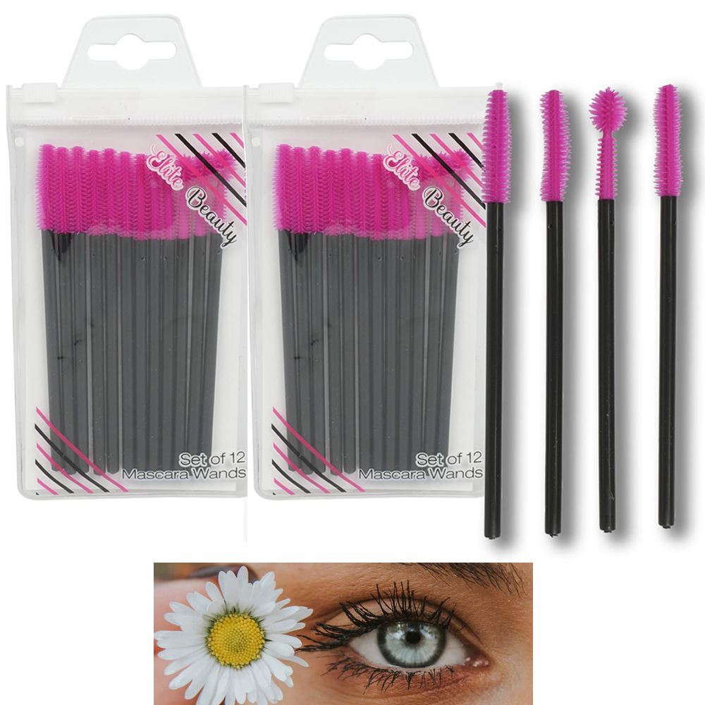 24 Silicone Mascara Wands Disposable Makeup Brushes Extension Lashes