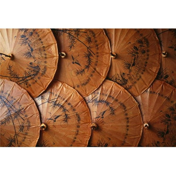 Design Pics DPI1987090 Thailand Handpainted Umbrellas - Baw Sang Poster Print, 20 x 14