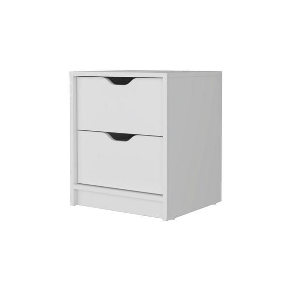 FM FURNITURE LLC Dillon 2 Drawers Nightstand ,White