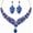 Roylal Blue, variant on Beaded Necklace and Earring Set with Rhinestone Chains, Clear Stones, Fashion Jewelry Accessories for Women