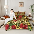 thumbnail image 4 of Homewish Animal Leopard Cheetah Print Full Size Comforter Sets 3-Piece for Children Teens Adults,Floral Flower Rose Bedding Comforter Set,Exotic Style Lightweight Bedding Sets,Luxury Bedroom Decor, 4 of 8