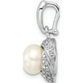 thumbnail image 2 of Sterling Silver Rhodium-Plated With Diamond & Fwc Pearl Pendant (22 X 11) Made In Thailand qp4971, 2 of 5