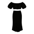 thumbnail image 5 of IUYRTFE Women's Off Shoulder Puff Sleeve Top and Midi Skirt Set 2 Piece Summer Casual Outfit, 5 of 5