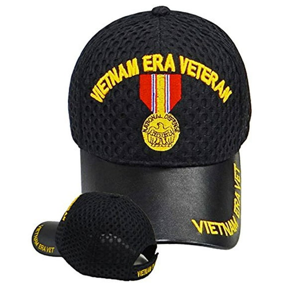 Vietnam ERA Veteran Cap Embroidered Hat Military Baseball Mens (Vietnam ERA Leather Mesh NSDM)