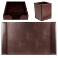 thumbnail image 4 of Dacasso Set Luxury Leather Pad & Desk Organization Essentials, 3 Piece, Dark Brown, 4 of 5