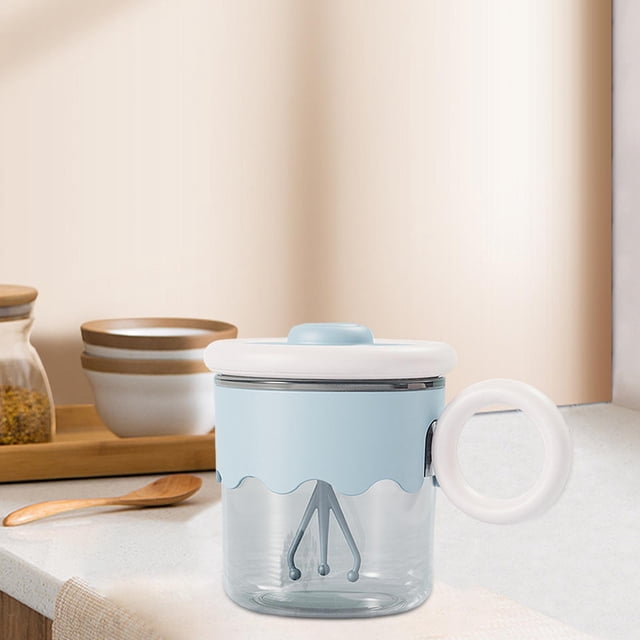 Taza mezcladora con tapa, taza mezcladora automática eléctrica, multiusos, resistente y liviana, taza mezcladora automática de 400 ml para café, viajes azul