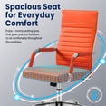 thumbnail image 5 of Lacoo Mid-Back Faux Leather Office Desk Chair Executive Conference Task Chair with Arms, Orange, 5 of 7