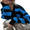 thumbnail image 4 of Women V-Neck Cardigan Contrast Color Long Sleeve Sweater Buttons Fall Casual Soft Knit Cropped Coat, 4 of 8