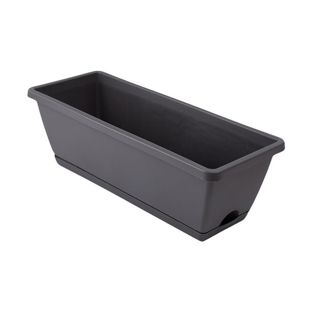 Maceta rectangular para ventana Zulema con flores Negro 43 cm x 19 cm x 15 cm