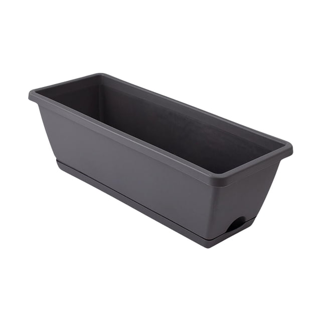 Maceta rectangular para ventana Zulema con flores Negro 43 cm x 19 cm x 15 cm