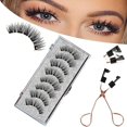 thumbnail image 1 of Pestañas magnéticas Pestañas postizas con rizador de pestañas Aspecto natural Largas y tenues Reutilizables Sin necesidad de pegamento Herramientas de maquillaje de ojos hechas a mano Efecto, 1 of 5