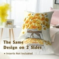 thumbnail image 5 of Spring Floral Throw Pillow Covers 16 x 16 Inches Set of 2 Farmhouse Yellow Daisy Flowers Jar Vase Cotton Linen Pillowcase for Couch Sofa Car Office Decoration, 5 of 6