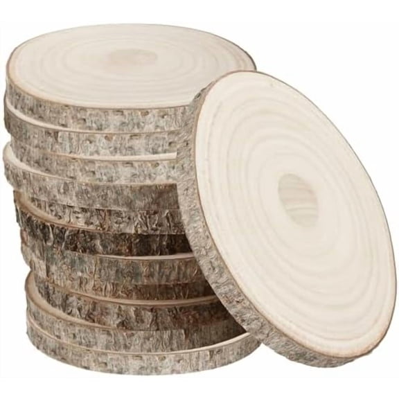 12 Pcs 7-8 Inch Large Wood Slice for Centerpieces, Natural Rustic Unfinished Wood Slab, Round Wooden Circle with Bark for Tables, Wedding Decoration, DIY Painting Crafts, Christmas Decor$$Art & Craft