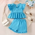 thumbnail image 7 of TOWED22 Toddler Infant Adorable Summer Clothes 2 Piece Tank Top Sleeveless Tee and Shorts Sweet Sets Lovely(Blue,3-4 Y), 7 of 7