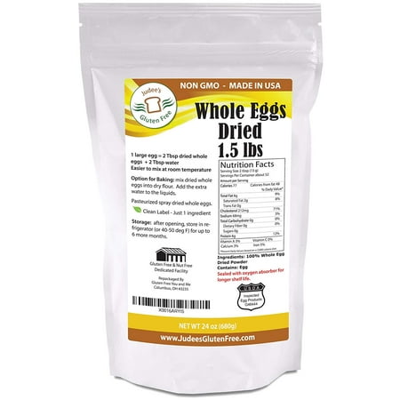 - Judee's Gluten Free Pasteurized Whole Egg Powder Non-GMO, 24 oz (1.5 lb)