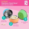 thumbnail image 3 of Stainless Steel Bowls + Silicone Sleeve and Storage Lid | Baby, Toddler, Kids | Cereal & Snack Bowls | Storage Containers | Dishwasher Safe | 4 Pack, 3 of 6